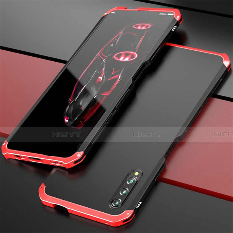 Funda Lujo Marco de Aluminio Carcasa para Huawei Honor 9X Pro Rojo y Negro