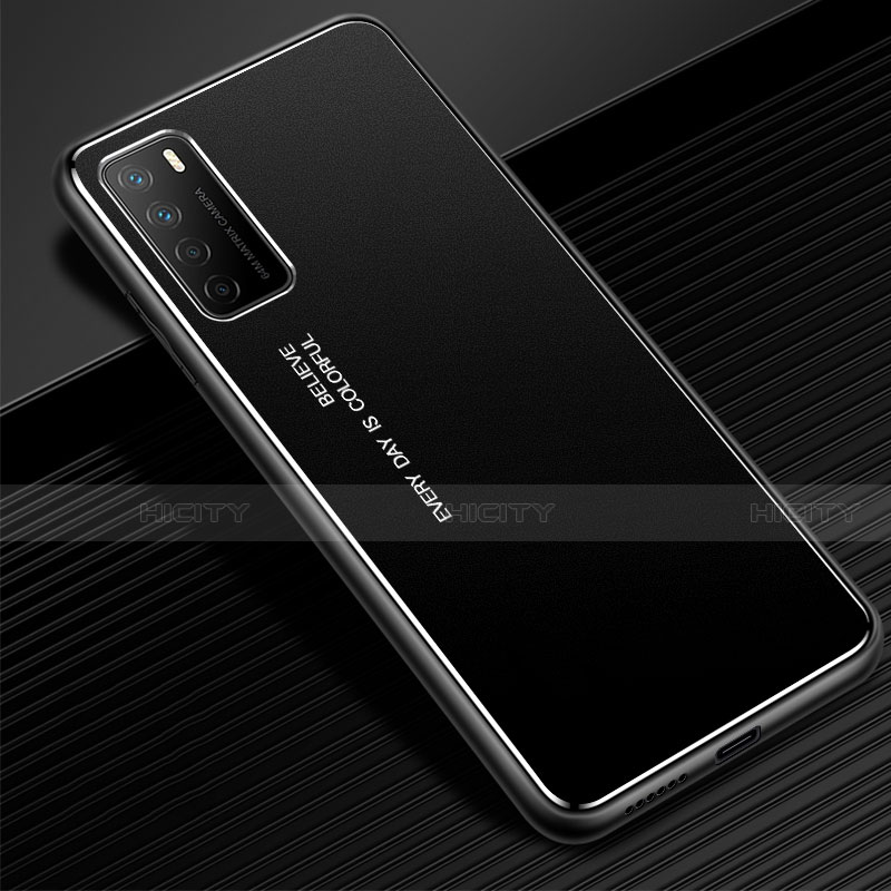 Funda Lujo Marco de Aluminio Carcasa para Huawei Honor Play4 5G Negro