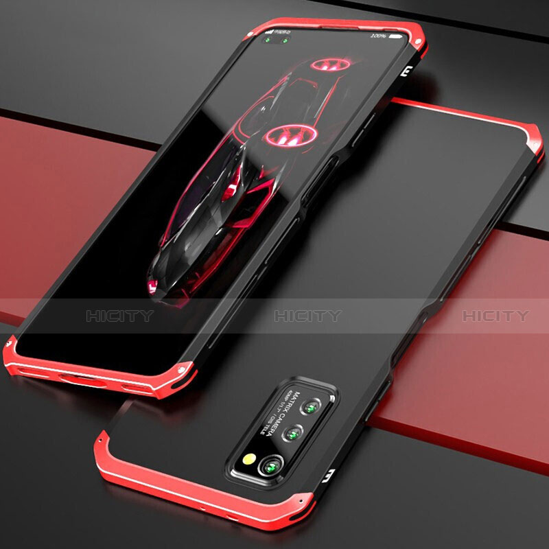 Funda Lujo Marco de Aluminio Carcasa para Huawei Honor V30 Pro 5G Rojo y Negro