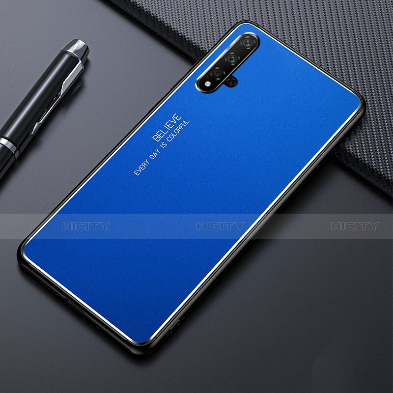 Funda Lujo Marco de Aluminio Carcasa para Huawei Nova 5 Azul