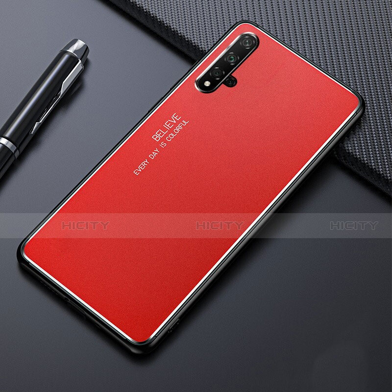 Funda Lujo Marco de Aluminio Carcasa para Huawei Nova 5 Rojo