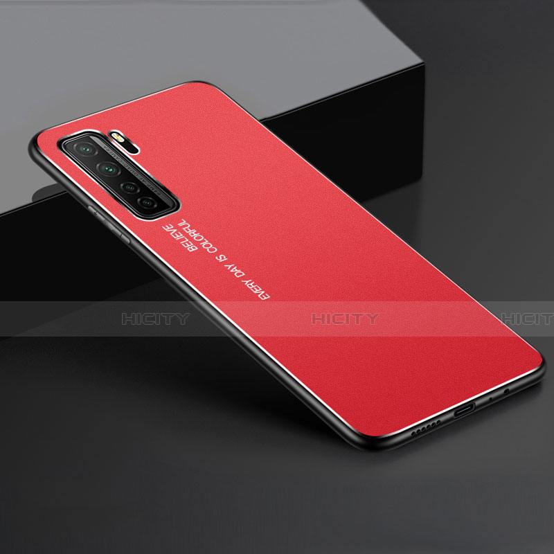 Funda Lujo Marco de Aluminio Carcasa para Huawei Nova 7 SE 5G Rojo