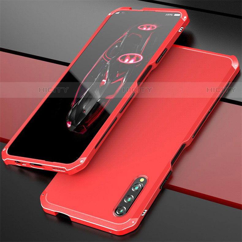 Funda Lujo Marco de Aluminio Carcasa para Huawei P Smart Pro (2019) Rojo