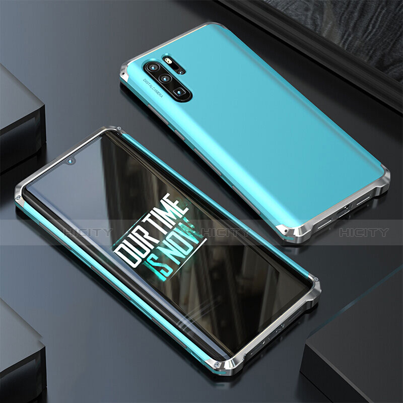 Funda Lujo Marco de Aluminio Carcasa para Huawei P30 Pro New Edition Cian