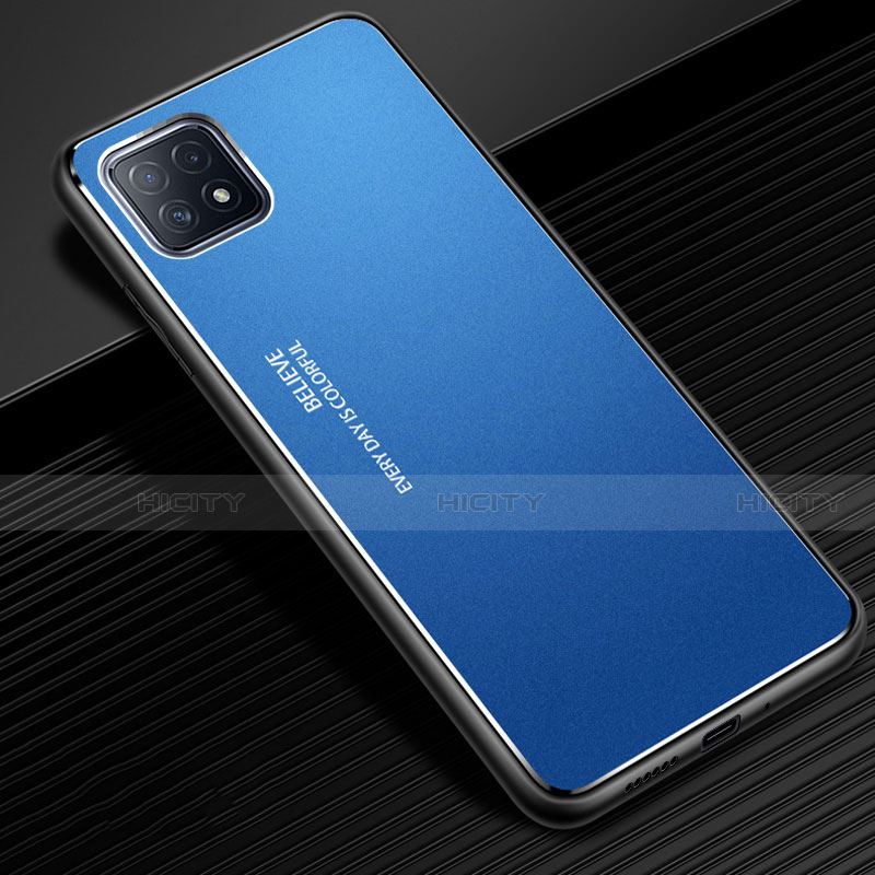 Funda Lujo Marco de Aluminio Carcasa para Oppo A72 5G Azul