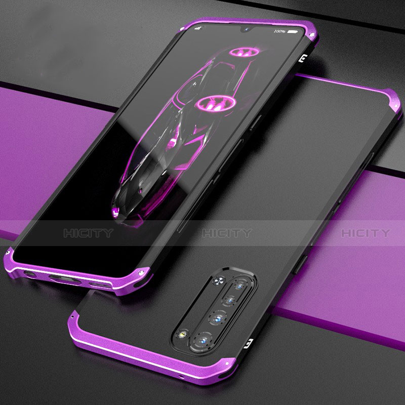 Funda Lujo Marco de Aluminio Carcasa para Oppo F15 Morado