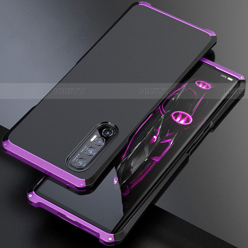 Funda Lujo Marco de Aluminio Carcasa para Oppo Find X2 Neo Morado