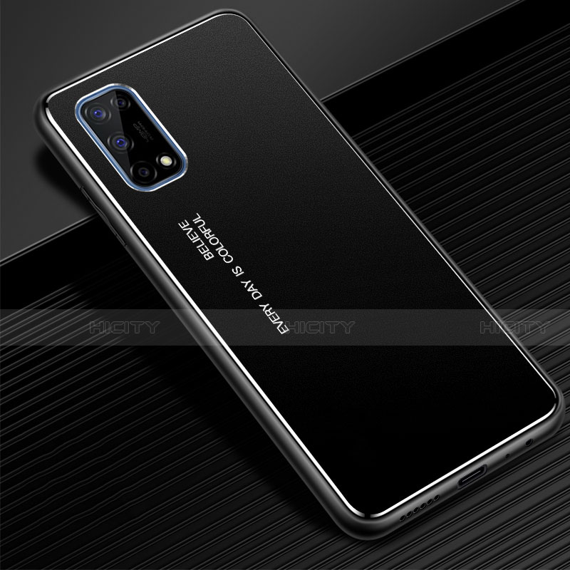 Funda Lujo Marco de Aluminio Carcasa para Realme Q2 Pro 5G Negro