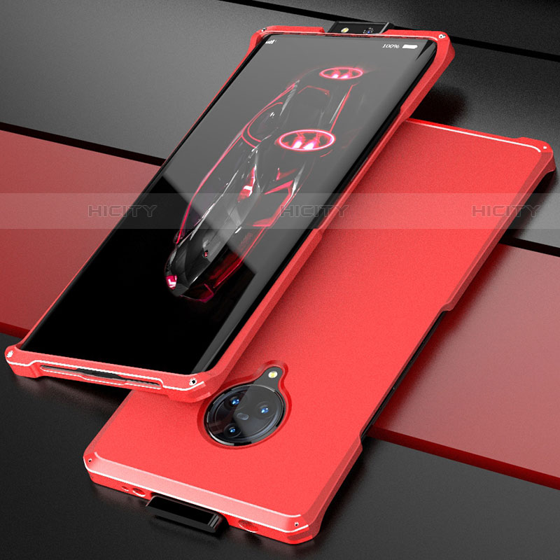 Funda Lujo Marco de Aluminio Carcasa para Vivo Nex 3 5G Rojo