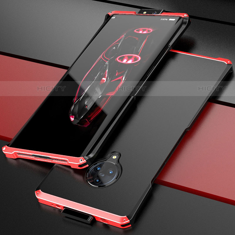 Funda Lujo Marco de Aluminio Carcasa para Vivo Nex 3 Rojo y Negro