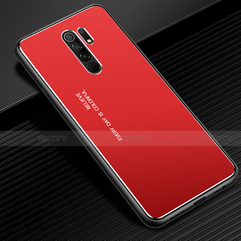 Funda Lujo Marco de Aluminio Carcasa para Xiaomi Redmi 9 Prime India Rojo