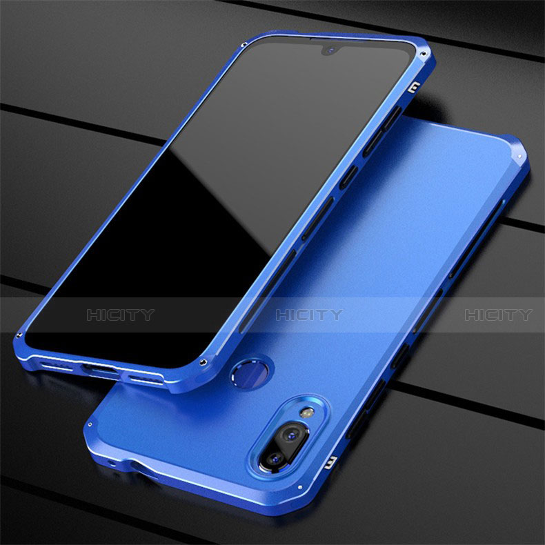 Funda Lujo Marco de Aluminio Carcasa para Xiaomi Redmi Note 7 Azul