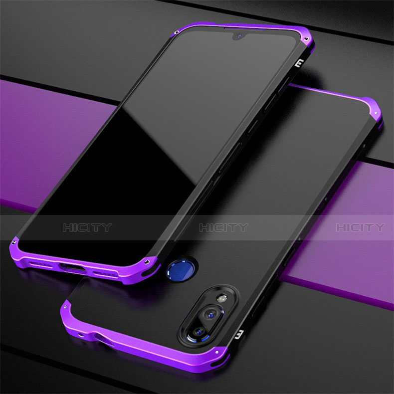 Funda Lujo Marco de Aluminio Carcasa para Xiaomi Redmi Note 7 Pro Morado