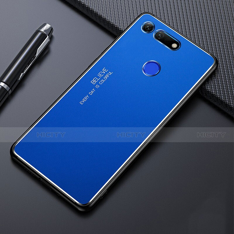 Funda Lujo Marco de Aluminio Carcasa T01 para Huawei Honor View 20 Azul