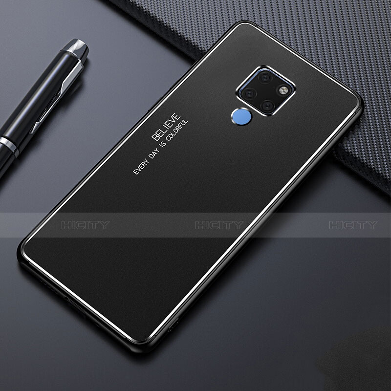 Funda Lujo Marco de Aluminio Carcasa T01 para Huawei Mate 20 Negro