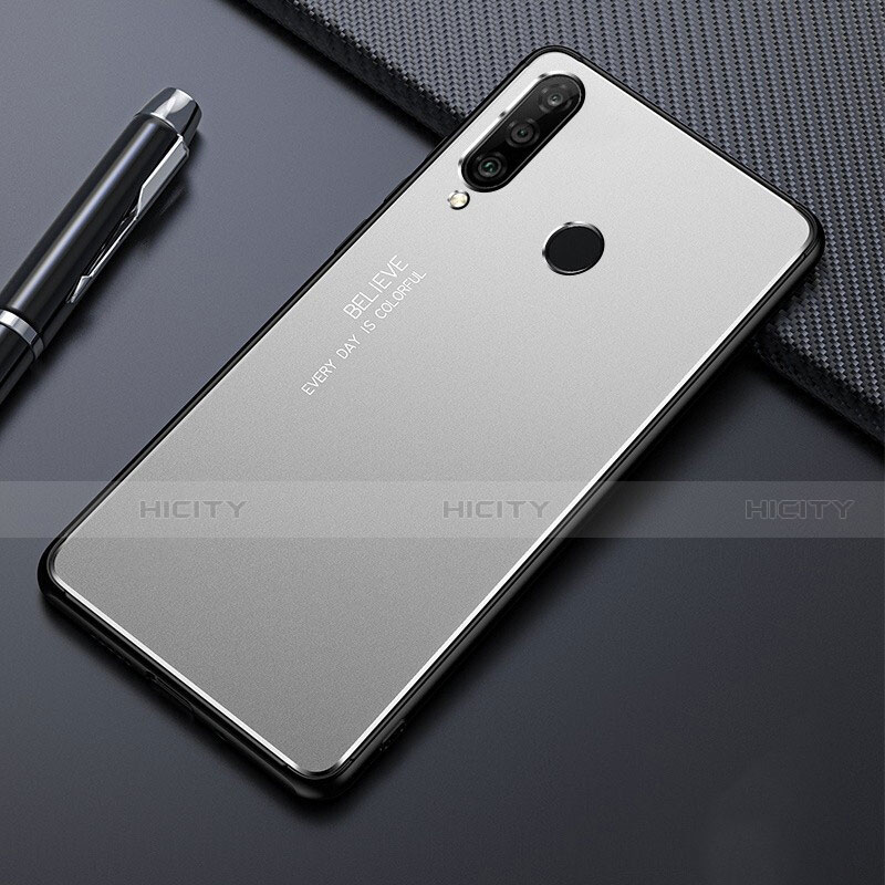 Funda Lujo Marco de Aluminio Carcasa T01 para Huawei Nova 4e Plata