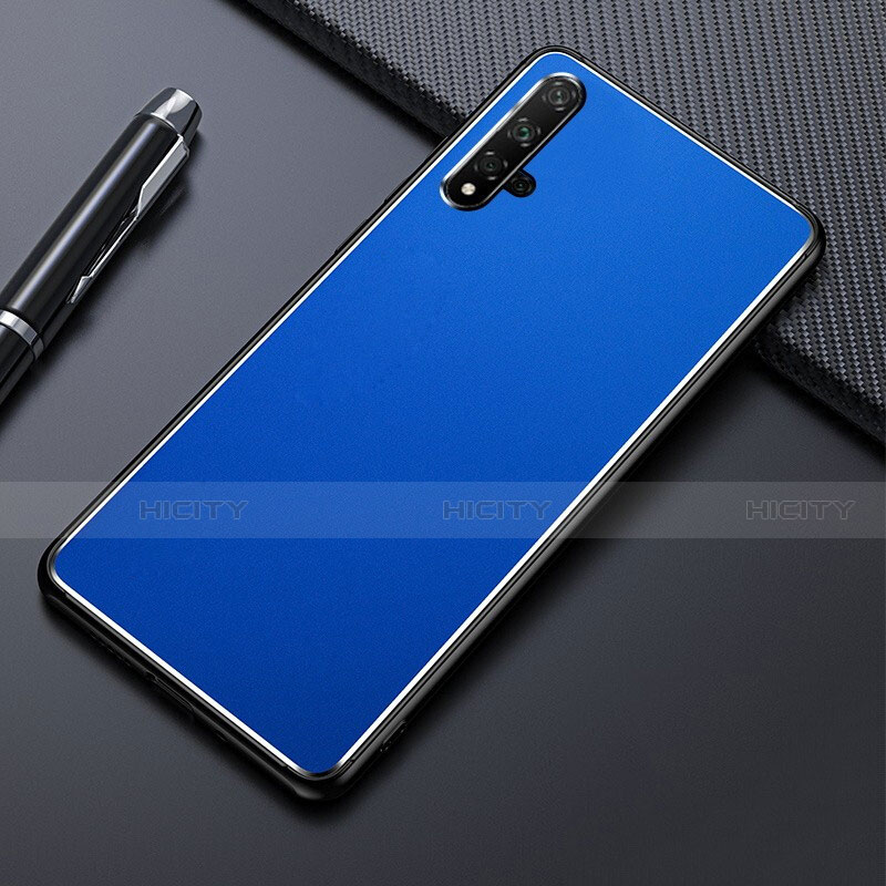 Funda Lujo Marco de Aluminio Carcasa T01 para Huawei Nova 5T Azul