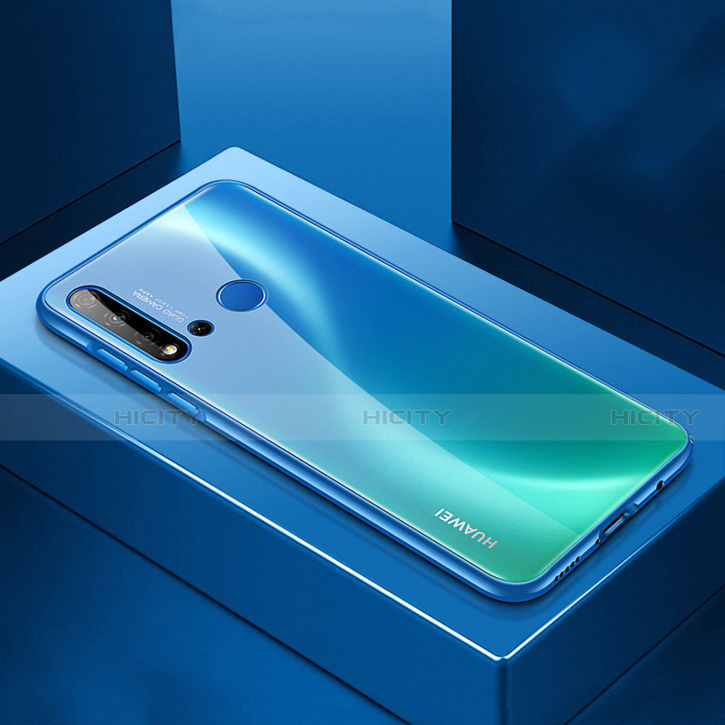 Funda Lujo Marco de Aluminio Carcasa T01 para Huawei P20 Lite (2019) Azul