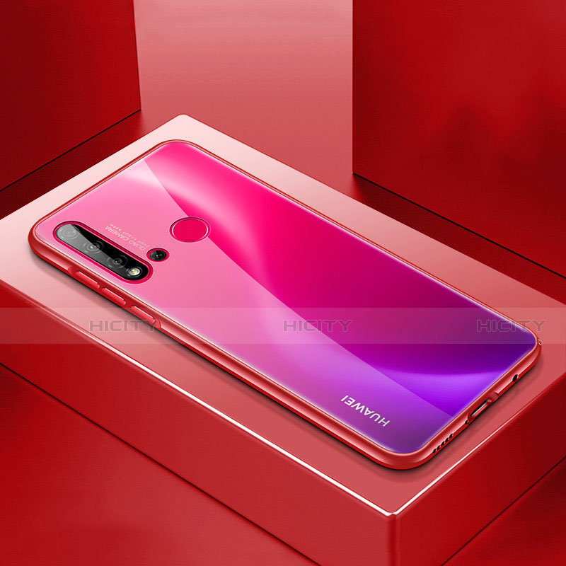 Funda Lujo Marco de Aluminio Carcasa T01 para Huawei P20 Lite (2019) Rojo