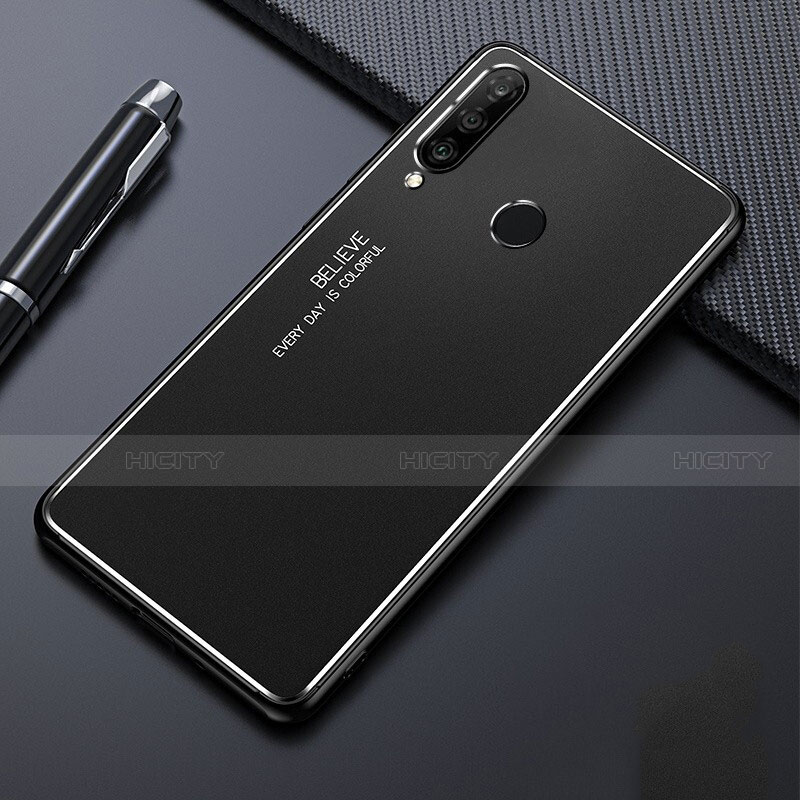 Funda Lujo Marco de Aluminio Carcasa T01 para Huawei P30 Lite XL Negro