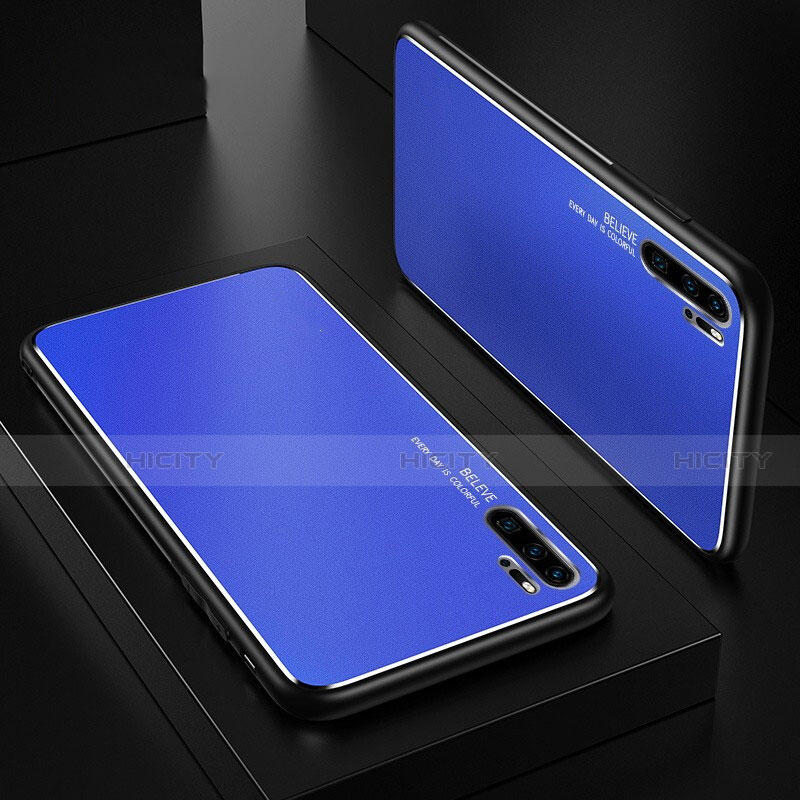 Funda Lujo Marco de Aluminio Carcasa T01 para Huawei P30 Pro New Edition Azul