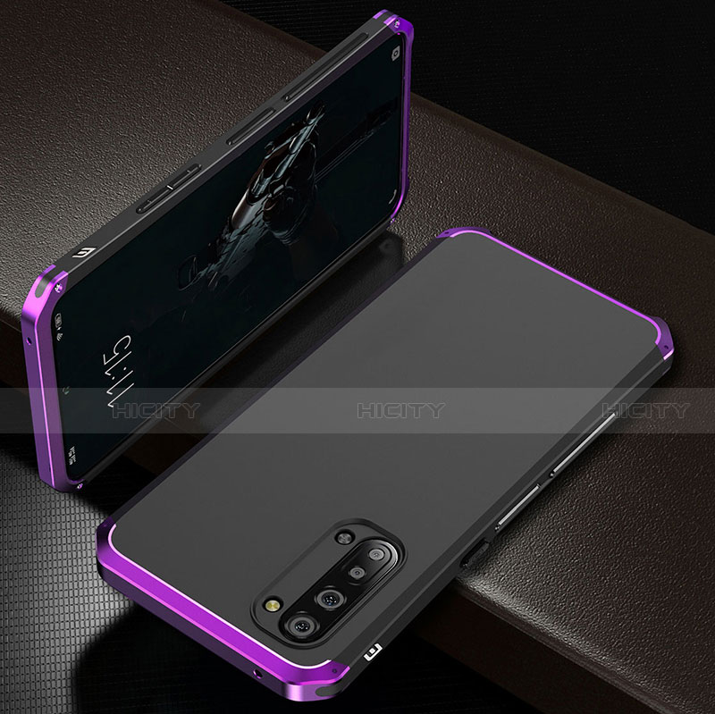 Funda Lujo Marco de Aluminio Carcasa T01 para Oppo A91 Morado