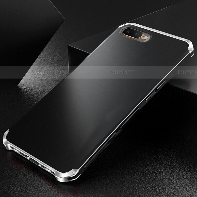 Funda Lujo Marco de Aluminio Carcasa T01 para Oppo R17 Neo Plata