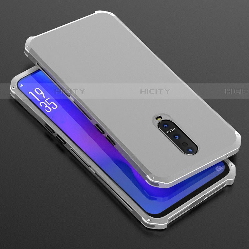 Funda Lujo Marco de Aluminio Carcasa T01 para Oppo RX17 Pro Plata