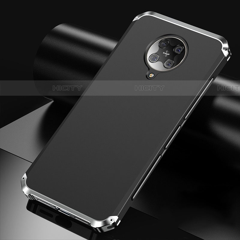 Funda Lujo Marco de Aluminio Carcasa T01 para Xiaomi Poco F2 Pro Plata