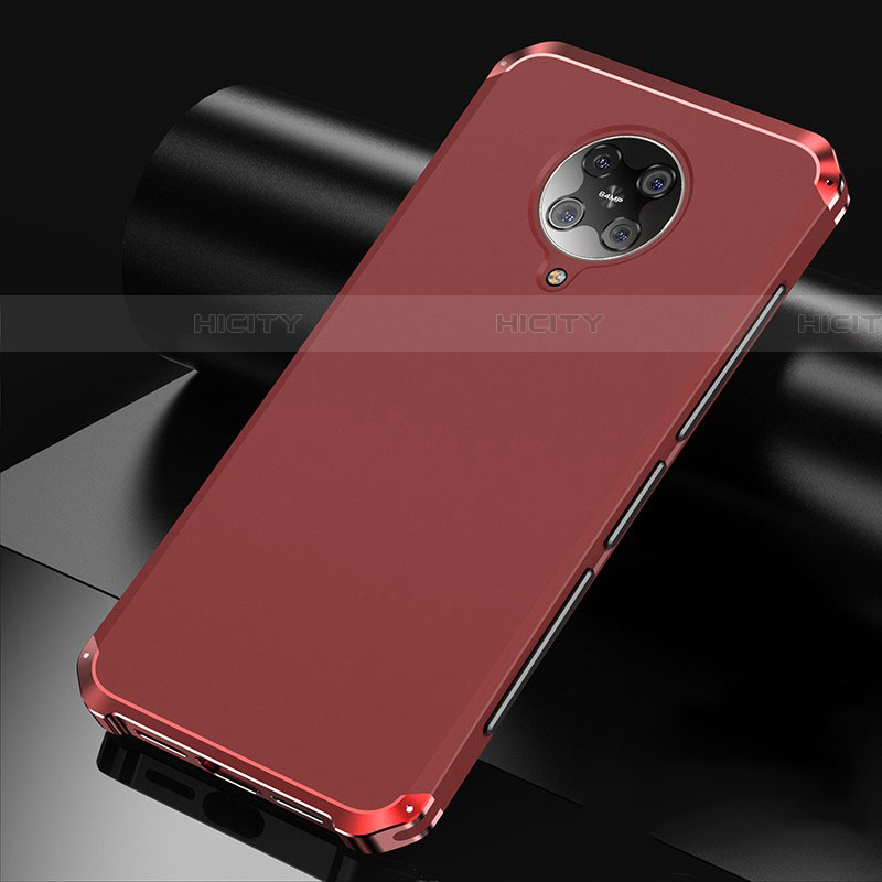 Funda Lujo Marco de Aluminio Carcasa T01 para Xiaomi Poco F2 Pro Rojo