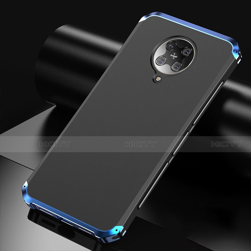 Funda Lujo Marco de Aluminio Carcasa T01 para Xiaomi Redmi K30 Pro Zoom Azul y Negro