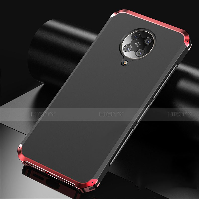 Funda Lujo Marco de Aluminio Carcasa T01 para Xiaomi Redmi K30 Pro Zoom Rojo y Negro