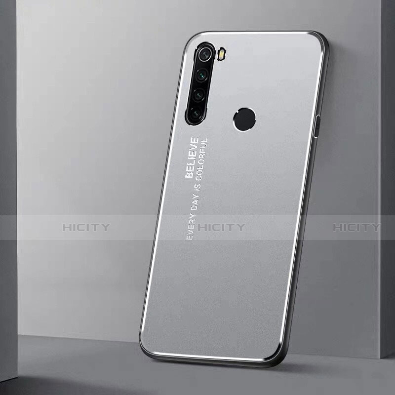 Funda Lujo Marco de Aluminio Carcasa T01 para Xiaomi Redmi Note 8 Plata