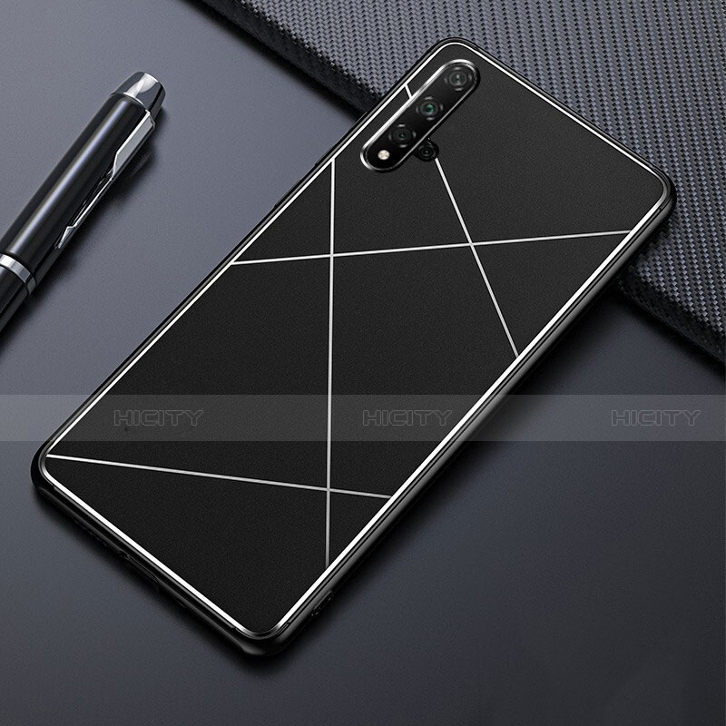 Funda Lujo Marco de Aluminio Carcasa T02 para Huawei Honor 20S Negro