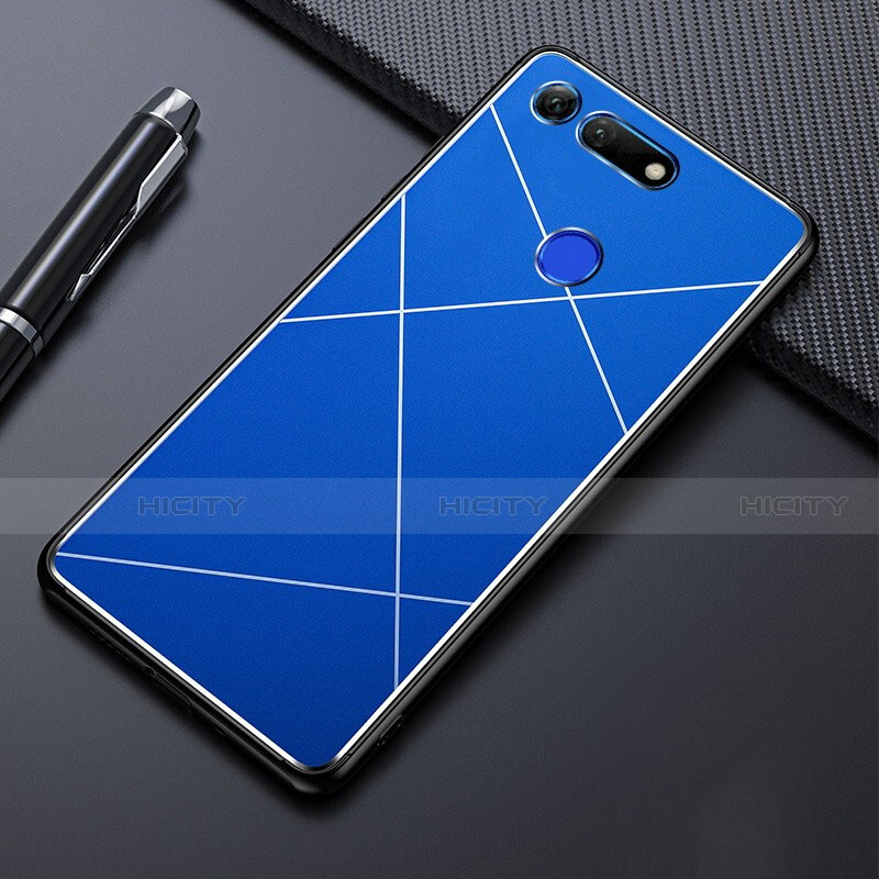 Funda Lujo Marco de Aluminio Carcasa T02 para Huawei Honor View 20 Azul