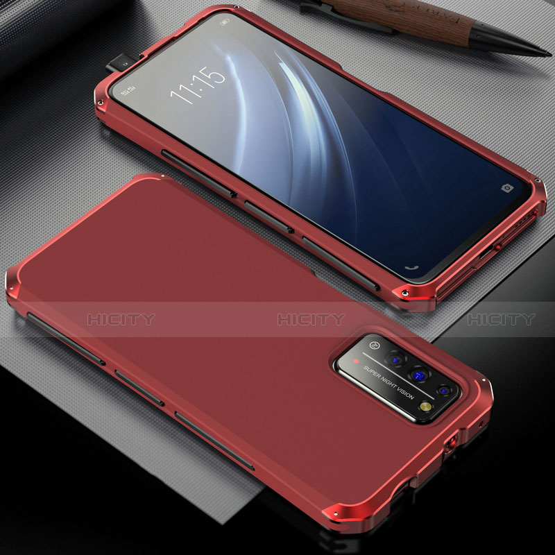 Funda Lujo Marco de Aluminio Carcasa T02 para Huawei Honor X10 5G Rojo