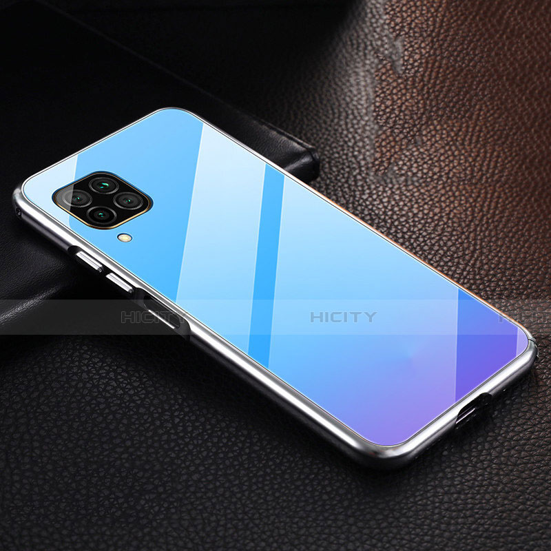 Funda Lujo Marco de Aluminio Carcasa T02 para Huawei Nova 6 SE Azul Cielo