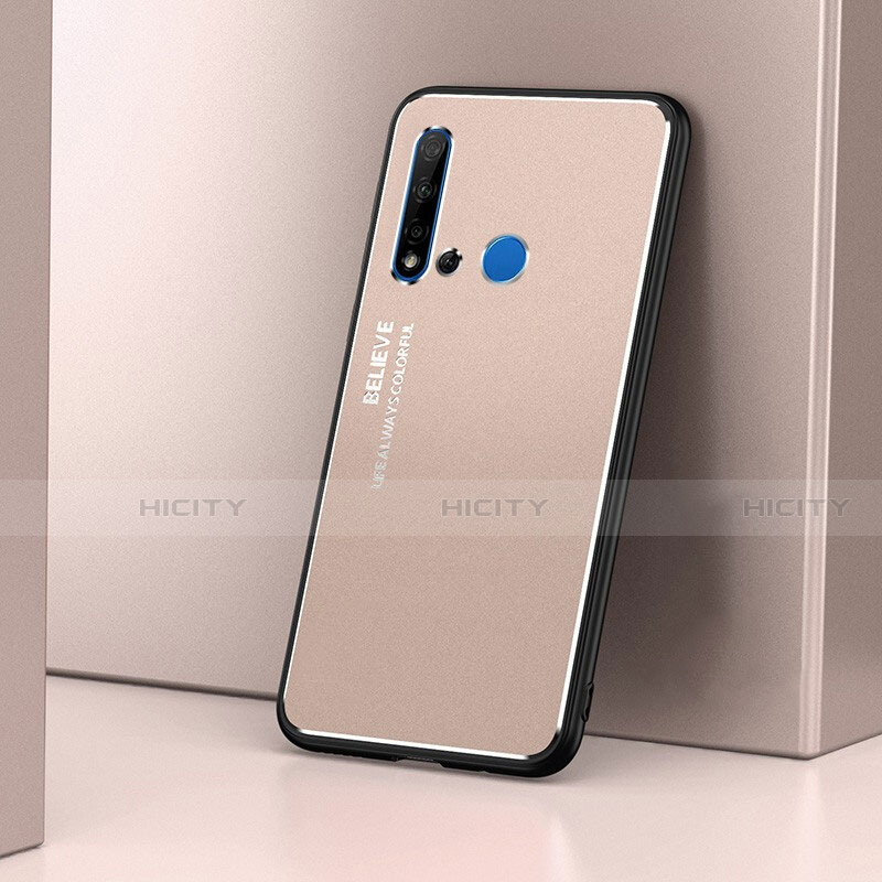 Funda Lujo Marco de Aluminio Carcasa T02 para Huawei P20 Lite (2019) Oro