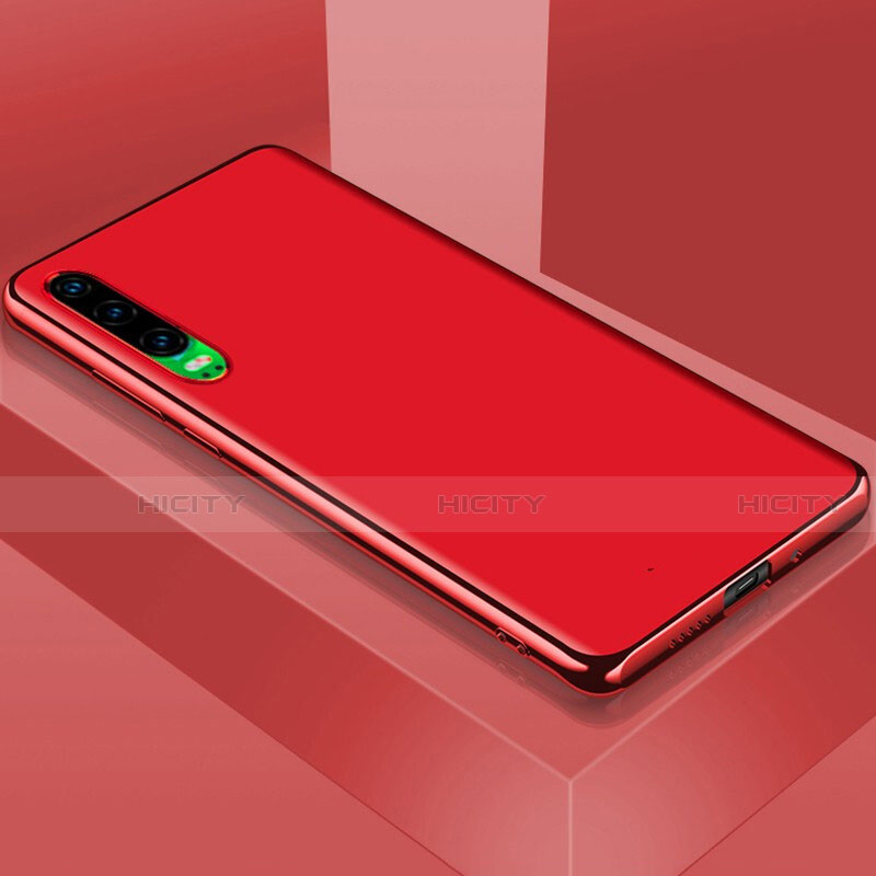 Funda Lujo Marco de Aluminio Carcasa T02 para Huawei P30 Rojo