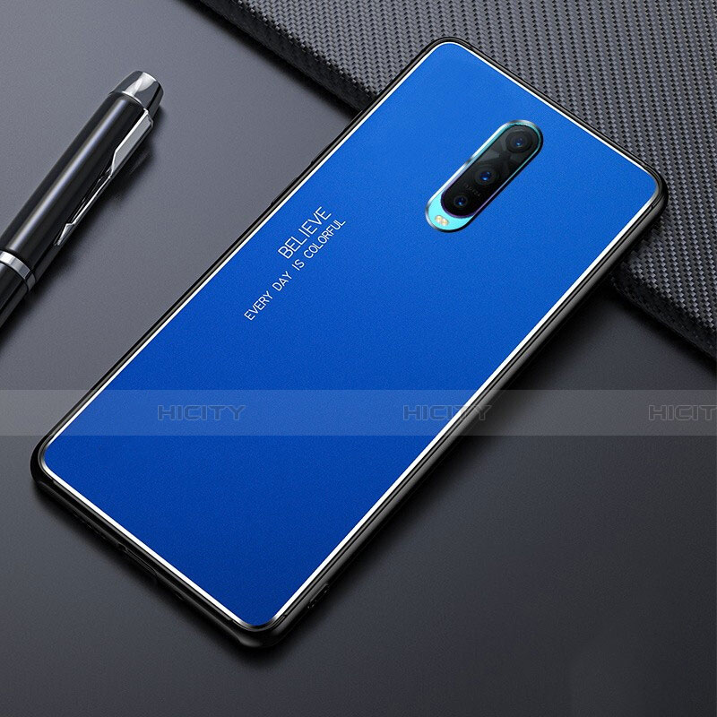 Funda Lujo Marco de Aluminio Carcasa T02 para Oppo R17 Pro Azul