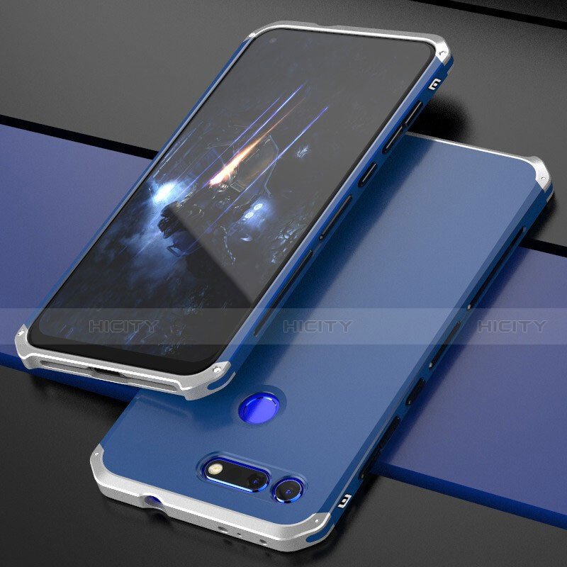 Funda Lujo Marco de Aluminio Carcasa T03 para Huawei Honor V20 Azul