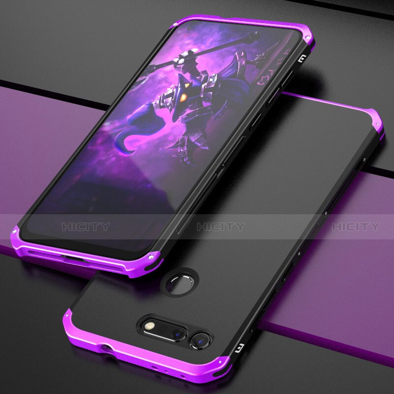 Funda Lujo Marco de Aluminio Carcasa T03 para Huawei Honor View 20 Morado