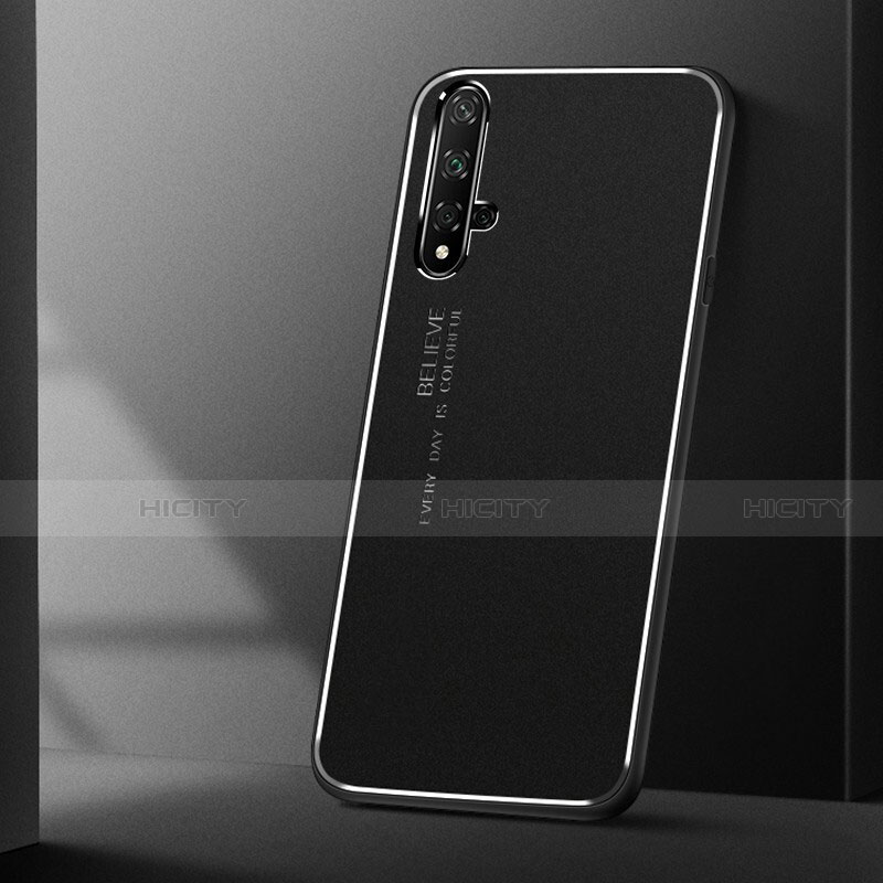 Funda Lujo Marco de Aluminio Carcasa T04 para Huawei Nova 5T Negro