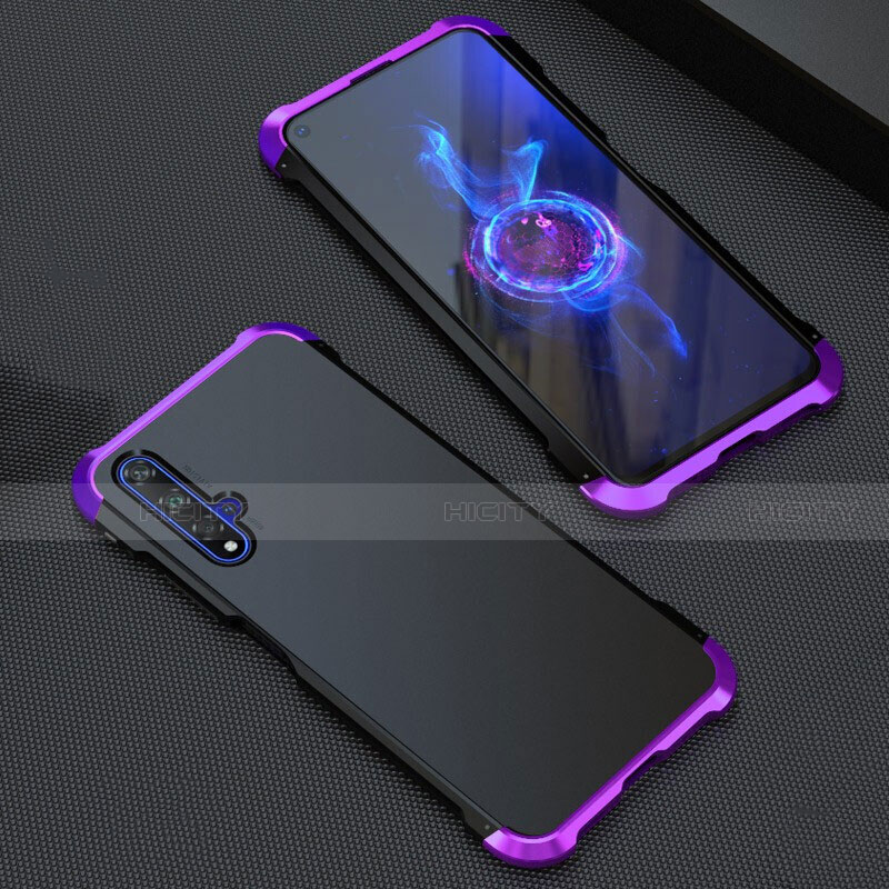 Funda Lujo Marco de Aluminio Carcasa T05 para Huawei Honor 20 Morado