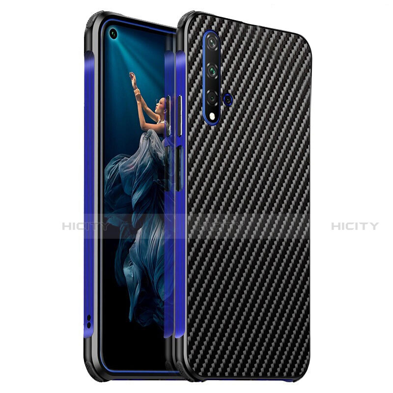 Funda Lujo Marco de Aluminio Carcasa T06 para Huawei Honor 20S Azul