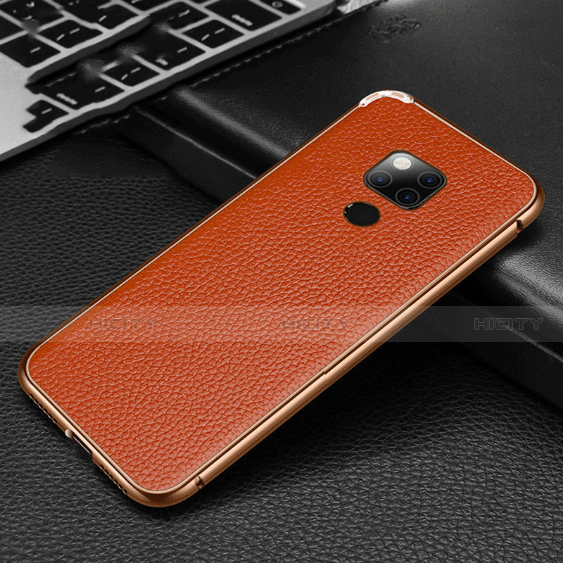 Funda Lujo Marco de Aluminio Carcasa T08 para Huawei Mate 20 X 5G Naranja