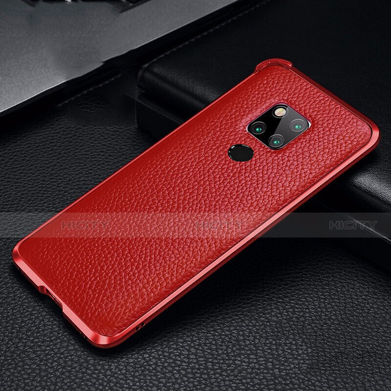 Funda Lujo Marco de Aluminio Carcasa T08 para Huawei Mate 20 X 5G Rojo