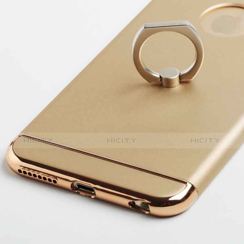 Funda Lujo Marco de Aluminio con Anillo de dedo Soporte para Apple iPhone 6S Oro