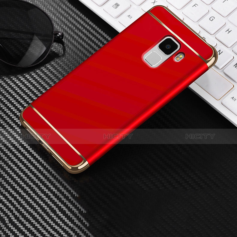 Funda Lujo Marco de Aluminio para Huawei Honor 7 Dual SIM Rojo