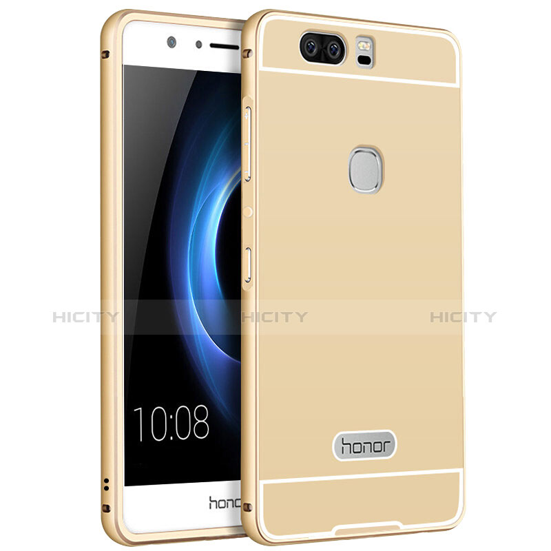 Funda Lujo Marco de Aluminio para Huawei Honor V8 Oro